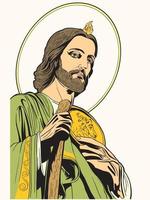 santo giuda taddeo apostolo di Gesù illustrazione cattolico vettore