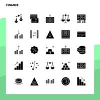 25 finanza icona impostato solido glifo icona vettore illustrazione modello per ragnatela e mobile idee per attività commerciale azienda