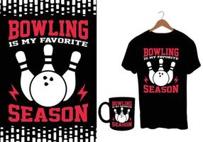 bowling t camicia design vettore