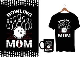 bowling t camicia design vettore