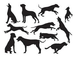 mano disegnare silhouette cane collezione vettore illustrazione