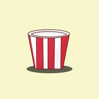 Popcorn secchio piatto illustrazione design vettore