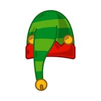 cartone animato verde elfo cappello illustrazione. eps 10 vettore