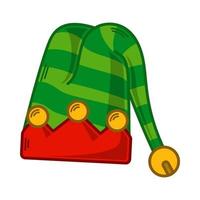 cartone animato verde elfo cappello illustrazione. eps 10 vettore