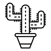 icona della linea di cactus vettore