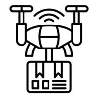 icona della linea di consegna del drone vettore