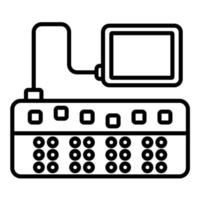 braille tastiera linea icona vettore