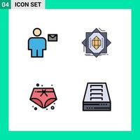 azione vettore icona imballare di 4 linea segni e simboli per avatar formatura umano nucleo estate modificabile vettore design elementi
