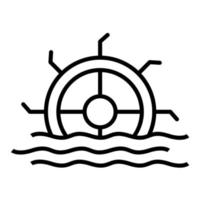 icona della linea del mulino ad acqua vettore