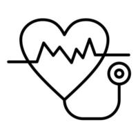cardiologia linea icona vettore