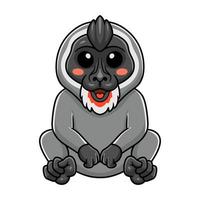 carino poco driil scimmia cartone animato seduta vettore