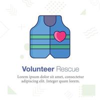vita giacca, volontario salvare, vettore icona illustrazione