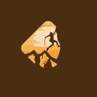 montagna scalatore vettore logo design illustrazione