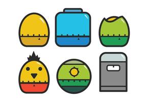 Set di icone del timer dell'uovo vettore