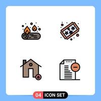 4 creativo icone moderno segni e simboli di campo Casa biglietto telecomando da gioco vero modificabile vettore design elementi