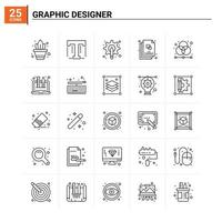 25 grafico progettista icona impostato vettore sfondo