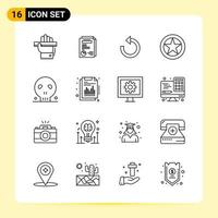 16 creativo icone per moderno sito web design e di risposta mobile applicazioni 16 schema simboli segni su bianca sfondo 16 icona imballare vettore