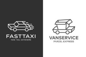 collezione di mezzi di trasporto logo design modello vettore