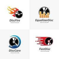 impostato di disco logo design modelli vettore