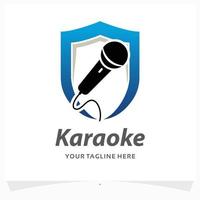karaoke applicazione logo design modello vettore