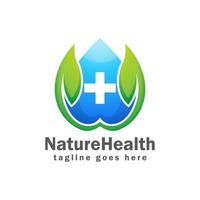 natura Salute logo design modello vettore