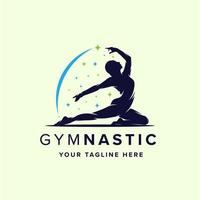 ginnastica donna logo design modello vettore