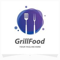 griglia cibo logo design modello vettore