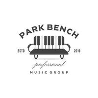 parco panchina logo, pianoforte musica gruppo logo design modello ispirazione vettore