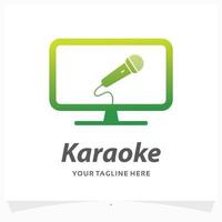 karaoke studio logo design modello vettore