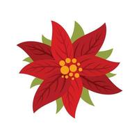 fiorire poinsettia icona piatto isolato vettore