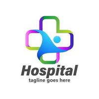 ospedale logo design modello vettore