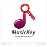 musica chiave logo design modello vettore