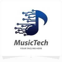 musica Tech logo design modello vettore