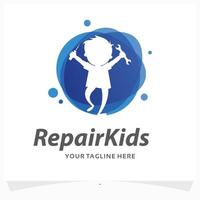 riparazione bambini logo design modello vettore