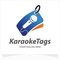 karaoke tag logo design modello vettore