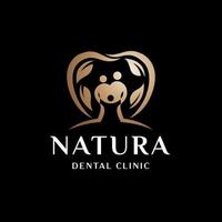 natura dentale clinica logo design modello ispirazione vettore