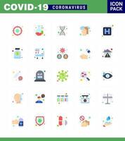 25 piatto colore corona virus pandemia vettore illustrazioni antivirus medicina genetica ospedale medico virale coronavirus 2019 nov malattia vettore design elementi