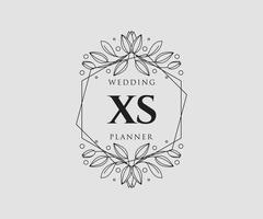 xs iniziali lettera nozze monogramma loghi collezione, mano disegnato moderno minimalista e floreale modelli per invito carte, Salva il Data, elegante identità per ristorante, boutique, bar nel vettore