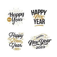 celebrare contento nuovo anno lettering collezione vettore