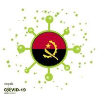 angola coronavius bandiera consapevolezza sfondo restare casa restare salutare prendere cura di il tuo proprio Salute pregare per nazione vettore