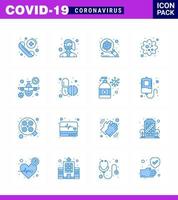 covid19 corona virus contaminazione prevenzione blu icona 25 imballare come come virus particella indossare infezione sicurezza virale coronavirus 2019 nov malattia vettore design elementi