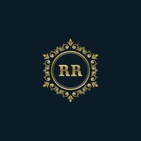 lettera rr logo con lusso oro modello. eleganza logo vettore modello.