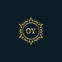 lettera oy logo con lusso oro modello. eleganza logo vettore modello.