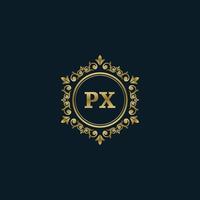 lettera px logo con lusso oro modello. eleganza logo vettore modello.