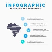 brasile carta geografica nazione infografica presentazione modello 5 passaggi presentazione vettore