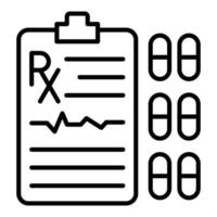 icona della linea di prescrizione vettore