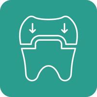 dentale corona linea il giro angolo sfondo icone vettore