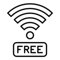 icona della linea wifi gratuita vettore