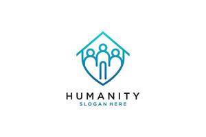 logo della gente dell'umanità sociale. elemento del modello di progettazione logo vettoriale piatto