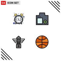 4 creativo icone moderno segni e simboli di allarme fotografia mattina dispositivi leggero modificabile vettore design elementi